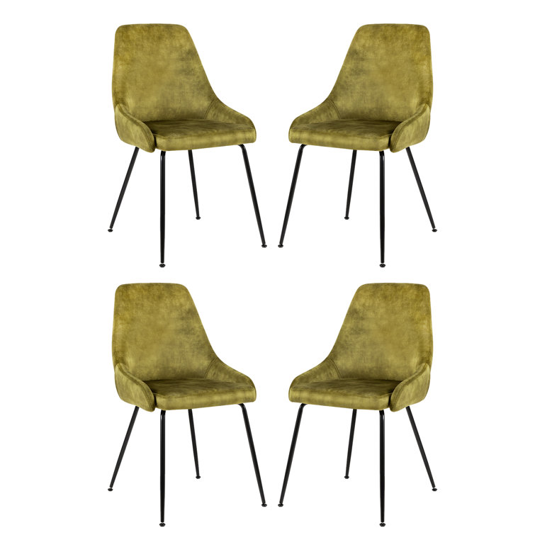 Green suede best sale dining chairs